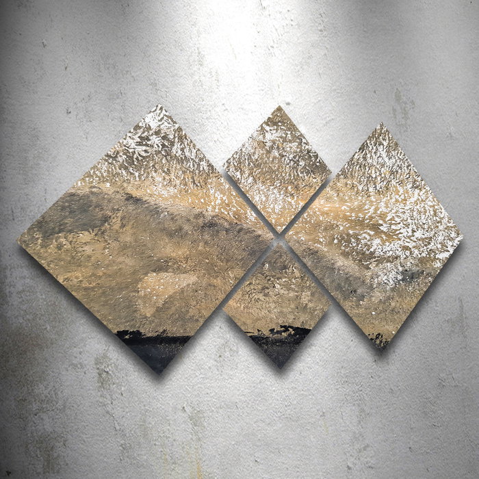 Wallity Cuadro Decorativo de MDF de 4 Piezas Multicolor